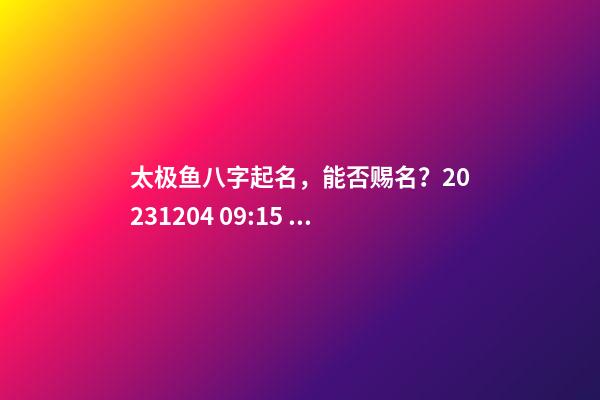 太极鱼八字起名，能否赐名？2023.12.04 09:15 女Baby